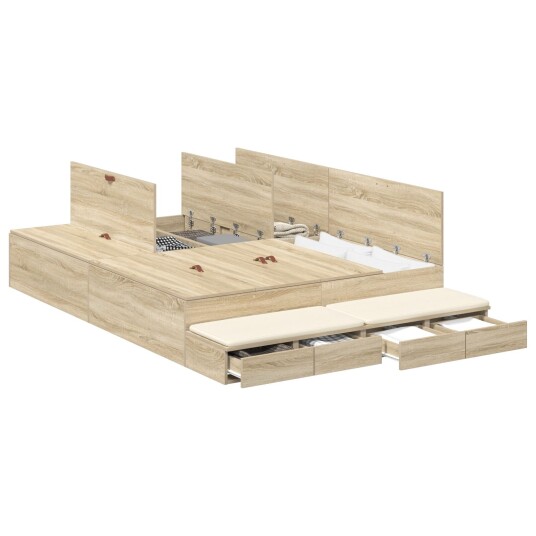 Oppbevaringsseseng Sonoma Eik 150x200 cm