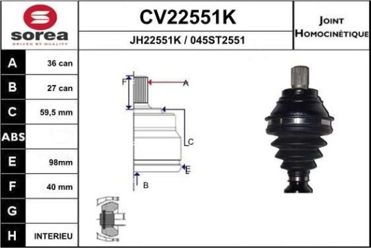 Drivledd EAI CV22551K