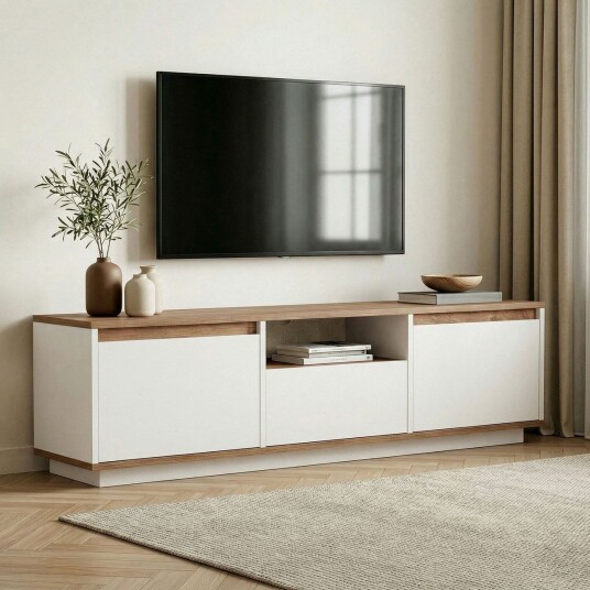 Domar TV benk 160 cm Atlantic furu hvit Domar TV benk 160 cm Atlantic furu hvit