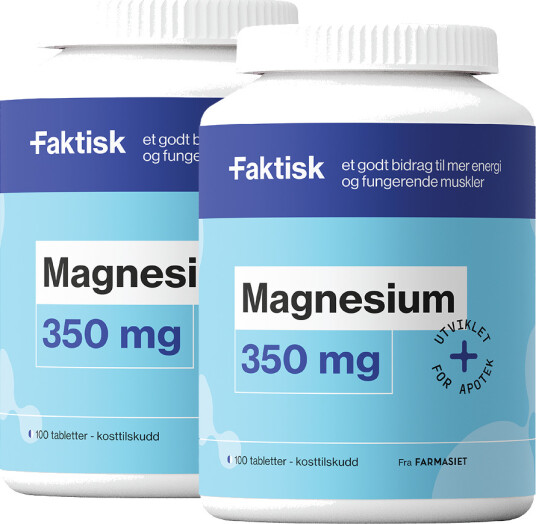 Faktisk Magnesium 350 mg tabletter x2 2 x 100 stk.