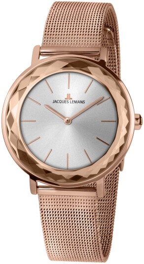 Jacques Lemans Dameklokke 1 2054I Nice Sølvfarget/Rose gulltonet