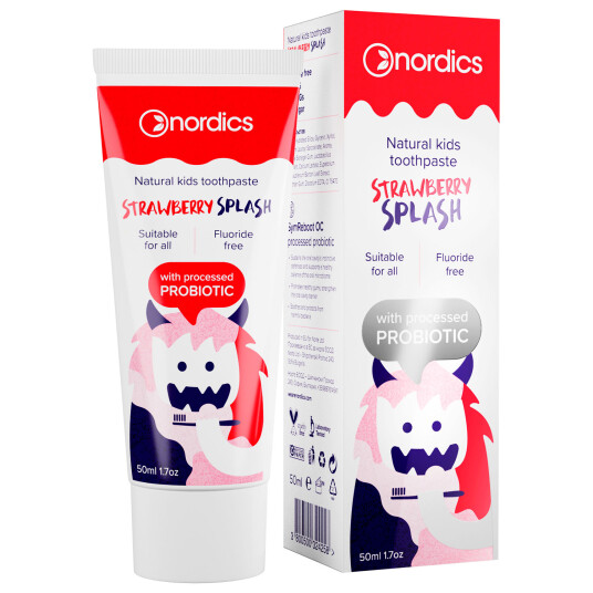 Naturlig tannkrem for barn NORDICS ProbioticNORDICS Probiotic Strawberry Splash 50 ml