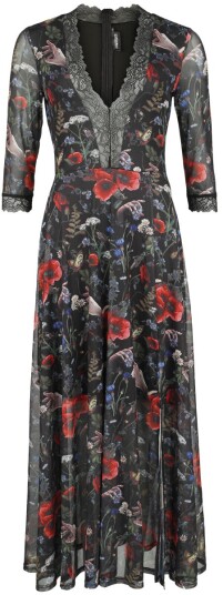 Jawbreaker Rockabilly Lang kjole Night Meadow maxi kjole XS til XXL Damer flerfarget