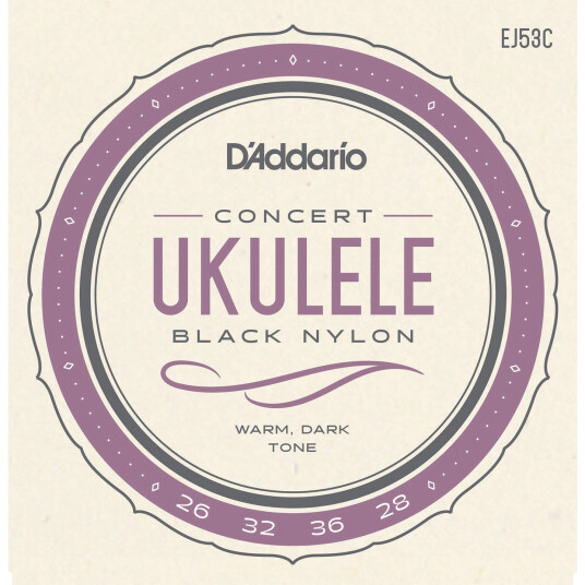 D'Addario EJ53C Strengesett Ukulele Concert Hawaiian Black Nylon