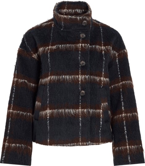 Vila Vimelon L/S Check Jacket/Bfs Navy 36