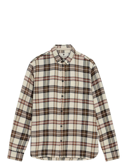 Anerkjendt Akleif Twill Check Shirt - Beige - XXL
