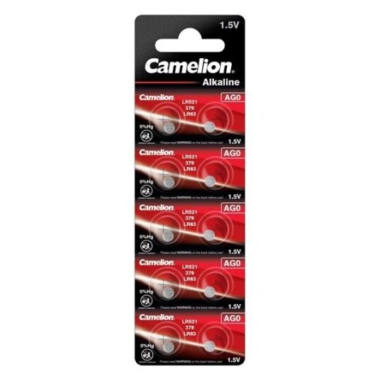 Camelion AG0 LR521 knappcellebatteri 1,5 V 12 mAh 10-pakning Camelion AG0 LR521 knappcellebatteri 1,5 V 12 mAh 10-pakning
