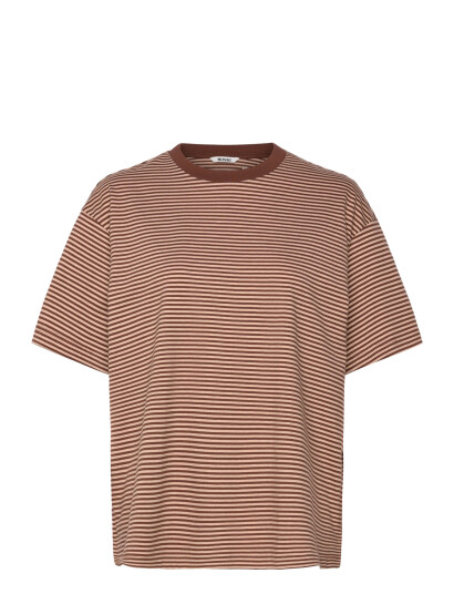 Monki Short Sleeved Cotton T Shirt   Brown   XXS