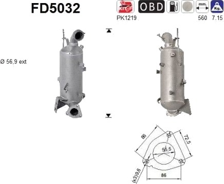 Partikkelfilter AS FD5032 Partikkelfilter AS FD5032