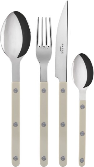 Sabre Paris Bistrot Shiny Solid / 24 Pieces Cutlery Set Light Kaki Bestikksett