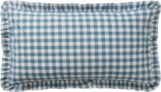 LAUREN FRILL putetrekk med volangen økologisk 90x50 cm Blue/white