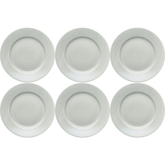 Rörstrand Swedish Grace Tallerken 21 cm 6 pk Fog Light Grey