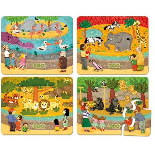 Vilac Puslespill i tre Zoo 4 x 6 brikker