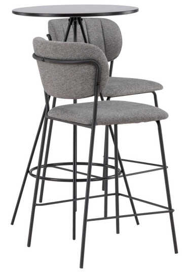 Venture Design Bistro & Bell bargruppe Grå/svart 2 stoler & bord 60 cm