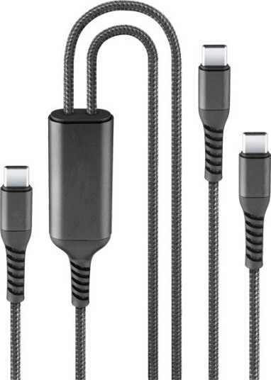 SKROSS Link Split Pro Kabel USB-C - 2 × USB-C Flettet Kabel 140 w 150 cm