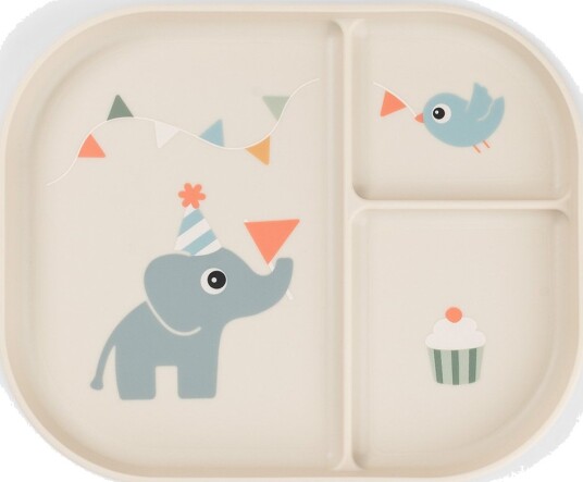 Done by Deer Foodie Compartment Plate Celebration Sand Beige 22X 18X H 2CM Done by Deer Foodie Compartment Plate Celebration Sand Beige 22X 18X H 2CM