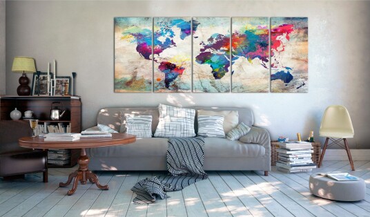 Tavle World Map: Cracked Wall 200X80 Artgeist sp. z o. o.