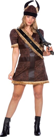 Vikingkjole med Hjelm Kostyme - 40