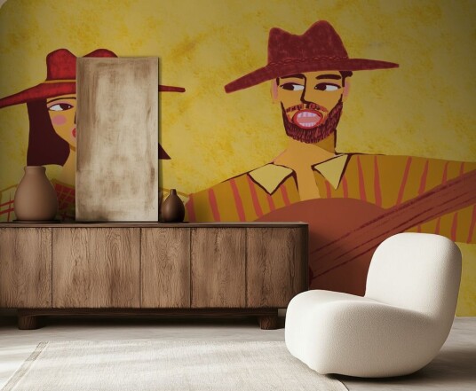 Tapet   Livlig Cowboy duo