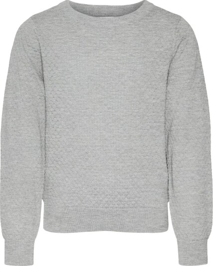 Vero Moda Girl Genser   VmCare   NooStrikk   Light Grey Mela   Vero Moda Girl   7 8 år 122 128   Genser   Grå