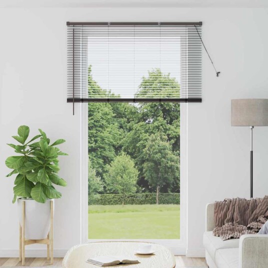 Vindu Persienne med gardiner Svart Aluminium Vindu Persienne med gardiner Svart Aluminium