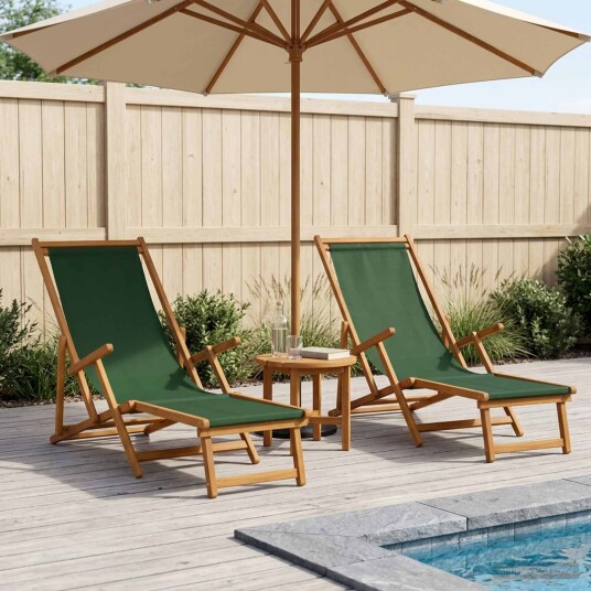 vidaXL Sammenleggbar solstol 2 pcs 3 Posisjon Solid Eucalyptus Tre