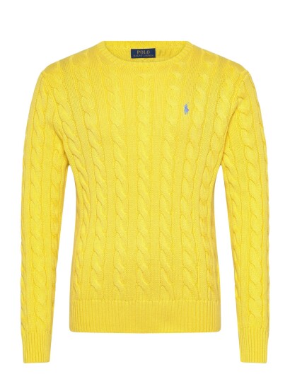 Polo Ralph Lauren Cable Knit Cotton Sweater Yellow XL