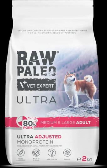 Vetexpert Adult Raw Paleo Ultra Pork Medium & Large Tørrfôr Til Hund 10 kg