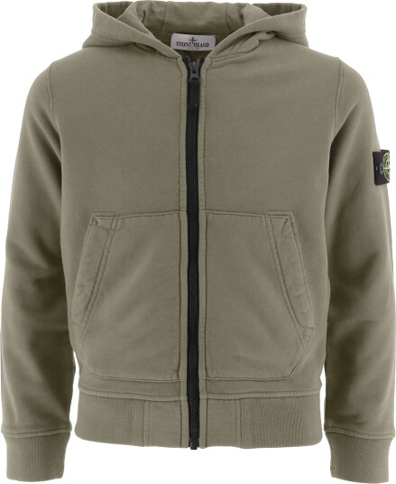 Stone Island Cardigan Gjørme m. Logo Stone Island 10 år 140 Cardigan Grønn