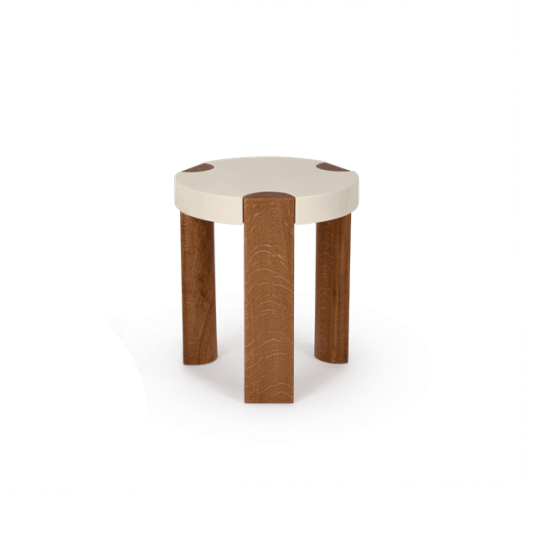 Mazo Fer Sidebord Ø45 Hvit/eik Mazo Fer Sidebord Ø45 Hvit/eik