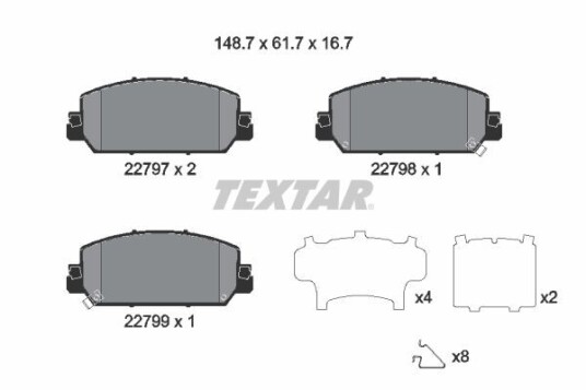 Bremseklosser TEXTAR 2279701 Bremseklosser TEXTAR 2279701