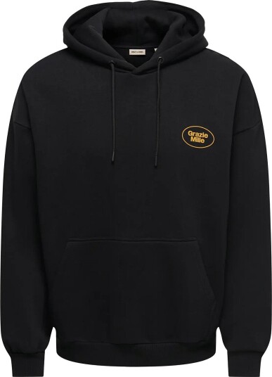 ONLY & SONS Onsceres Milano Ovz Ls Hoodie Sweat Vd Black L