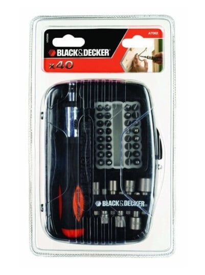 Black & Decker A7062 Flerpunktsskrutrekkersett 40 Deler Sort/Oransje