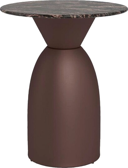 AC Design FurnitureFerrol Rundt salongbord plate med polert marmor Ø40x50 cmBrunSofabord