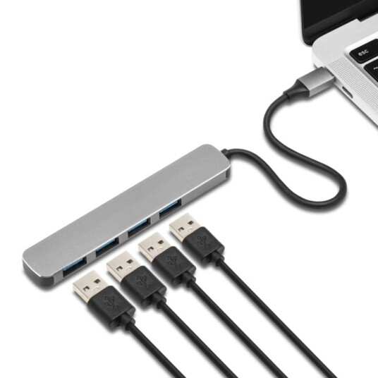 Plexgear USB-C til 4x USB-A-adapter CB223