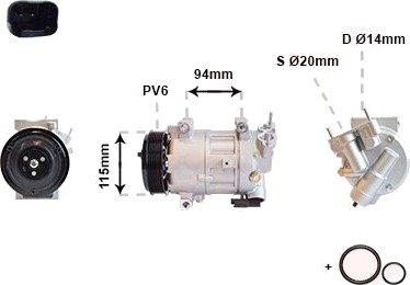 AC kompressor VAN WEZEL 4000K418
