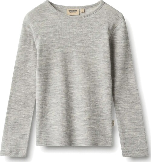 Wheat Wool T Shirt L/S Alfie MELANGE GREY 98