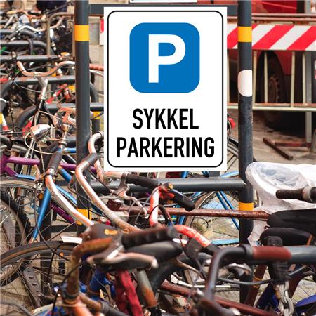 Skilt Parkering Sykkel