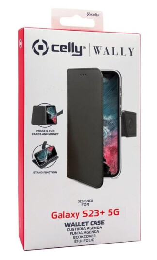 Celly Wally - Lommebok For Mobiltelefon - Fauxlær - Svart - For Samsung Galaxy S23+