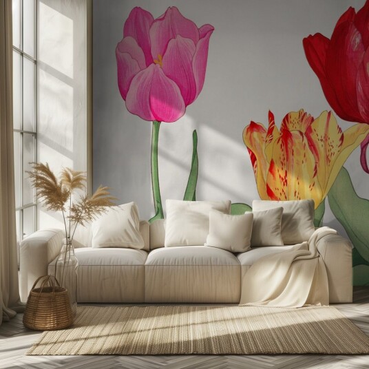 Tapet Fargerike Tulipaner Tapet Fargerike Tulipaner