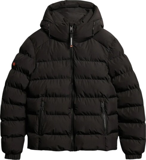 Hooded Sports Puffer Jacket Black/Black Xl Vårjakker Hooded Sports Puffer Jacket Black/Black Xl Vårjakker