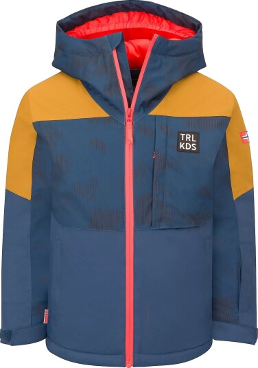 TrollKids Kids Lifjell Jacket Xt - BRONZE/MYSTIC BLUE - 128