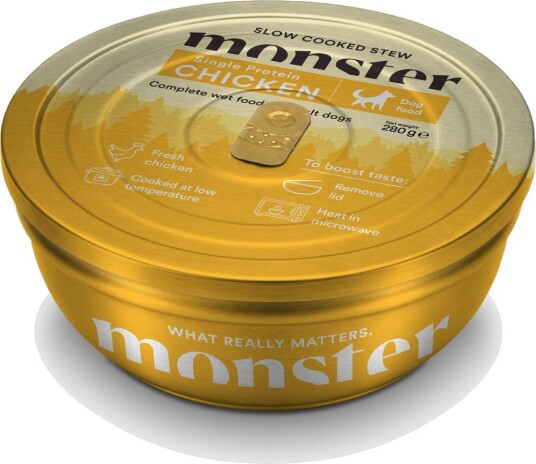 Monster Pet Food våtfôr Våtfôr Slow Cooked Stew Hund Hundefôr & hundemat Våtfôr & våtmat Pet Food Kylling 280 g