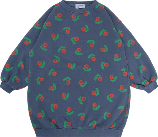 Bobo Choses Stamp Bloom All Over Sweatshirt Dress Navy 122
