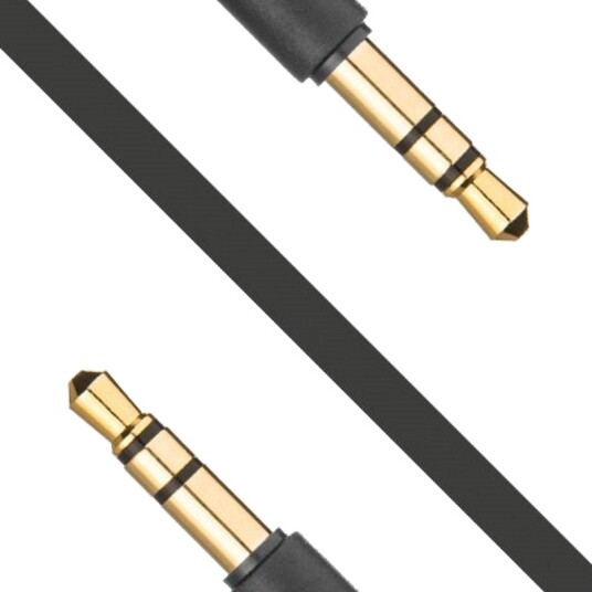Fixed Flat AUX-Kabel 3.5mm Minijack 1m Svart