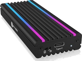 ICYBOX IB-1824ML-C31 M.2 NVMe Harddiskkabinett med USB-C og RGB Belysning