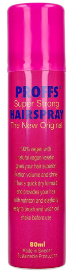 PROFFS STYLING Original Super Strong Hairspray Bag Size 80 ml PROFFS STYLING Original Super Strong Hairspray Bag Size 80 ml