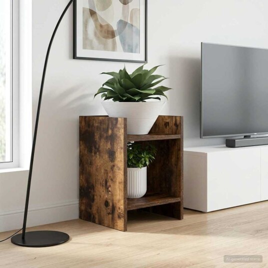 Planteholder 2 pcs Røkt Eik 30 x 30 x 40 cm Konstruert tre