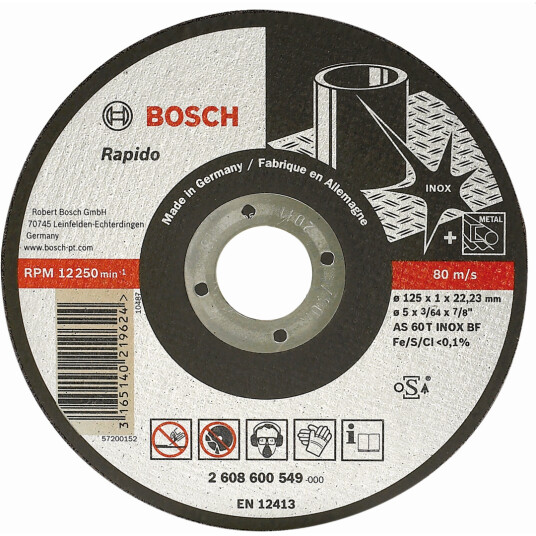 Bosch Kappeskive Ø125mm 1.0mm for Rustfritt Stål - Elektroverktøy Tilbehør