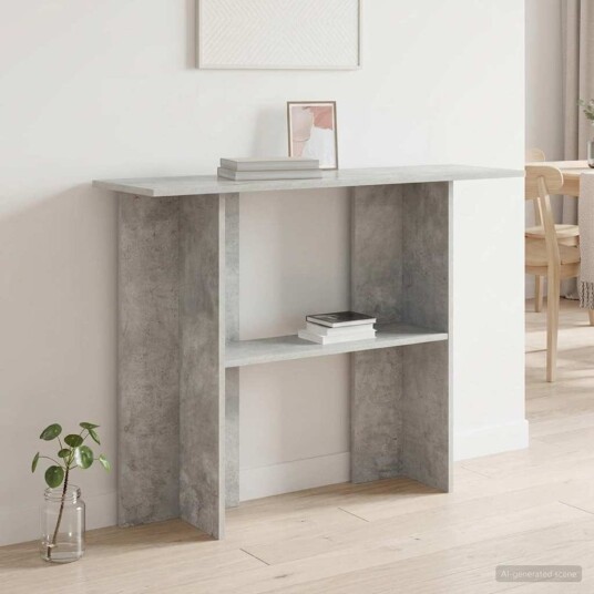 vidaXL Konsollbord Betonggrå 100 x 30 x 75 cm Konstruert tre